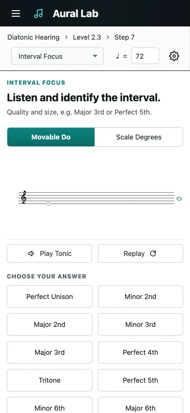 Aural Lab的界面截图